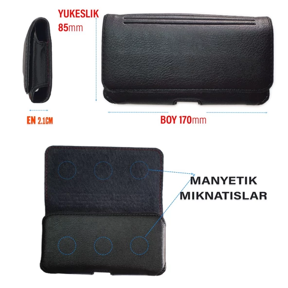 Redmi Note 13 Kılıfı Bele Takılan Kemer Kılıfı Yan Suni Deri Kapaklı - Resim 5