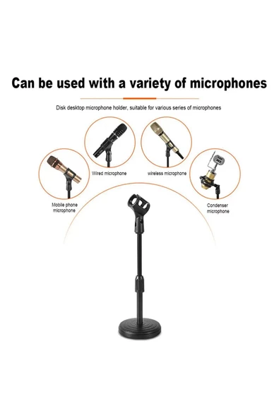Mikrofon Standı Masaüstü Mikrofon Ayak Yükseklik Ayarlı Mikrofon Tutucu - 6