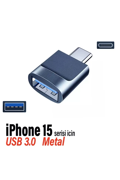 Type-C USB Çevirici iPhone 15 15 Pro 15 Pro Max Uyumlu 5 Gbps Hızlı Veri Aktarıcı Type C Dönüştürücü
