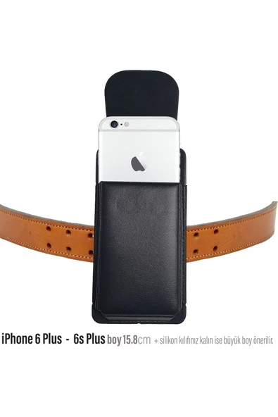iPhone 6 Plus - iPhone 6S Plus Kemer Kılıfı Kapaklı Bel Çanta Telefon Kılıfı