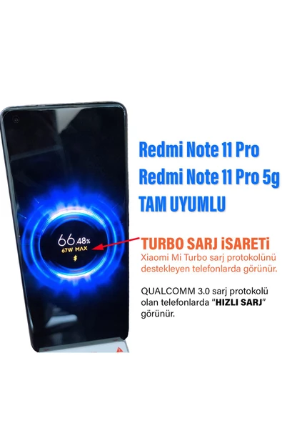 Redmi Note 11 Pro 5G Uyumlu Şarj Aleti 67W Turbo Hızlı Adaptör ve Şarj Kablosu - 2