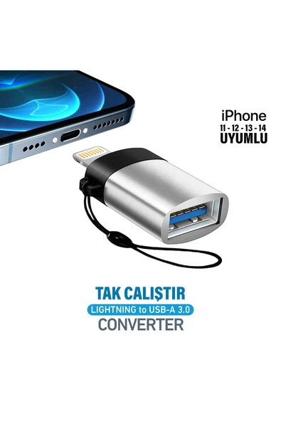 iPhone iPad Uyumlu USB Çevirici Dönüştürücü OTG Lightning - USB 3.0 Aktarıcı