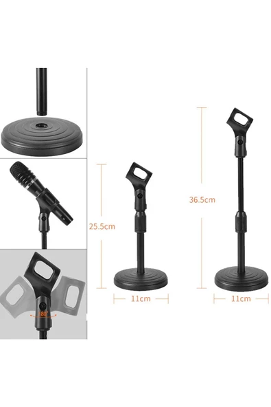 Mikrofon Standı Masaüstü Mikrofon Ayak Yükseklik Ayarlı Mikrofon Tutucu - 3