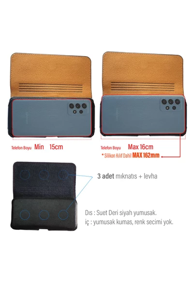 iPhone 6 Plus  - iPhone 6S Plus uyumlu Kemer Kılıfı Kapaklı Bel Çanta Telefon Kılıfı - 3