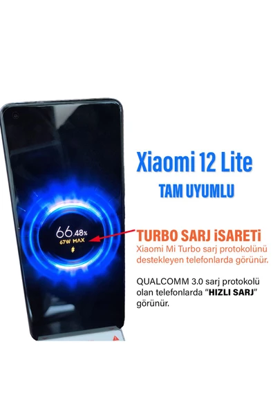 Xiaomi 12 Lite Uyumlu  Şarj Aleti ve 67W Turbo Hızlı - Resim 2