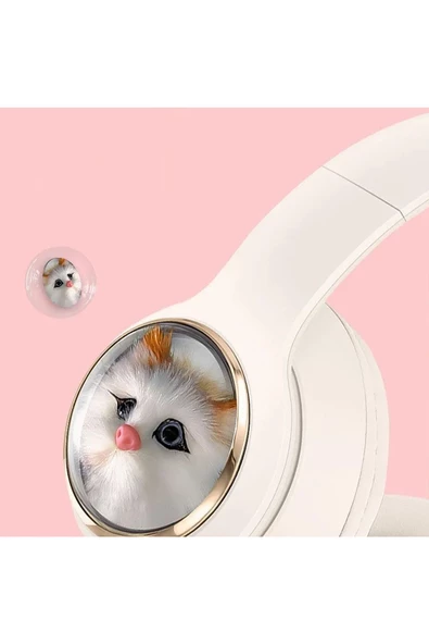 Kedi Kulaklık Bluetooh Kablosuz Kız ve Erkek Çocuklar İçin Hediye Önerisi Renkli Kedi Kulaklıklar - 4