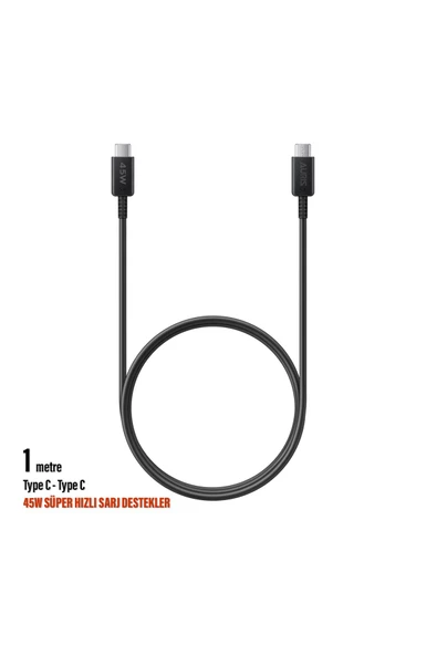 45W Type C Şarj Kablosu S20 Ultra S22 Ultra S22+ Plus S23 Ultra S23+ Plus  S24 Ultra S24 Plus Uyumlu - Resim 3