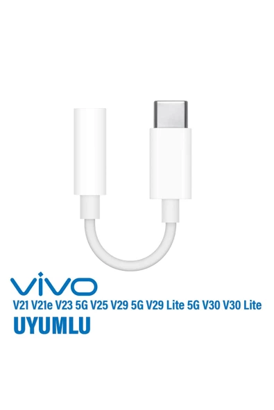 Tyep-C Kulaklık Dönüştürcü Vivo V21 V23 V25 V29 5G V29 Lite V30 Lite Uyumlu Çevirici Type-C AUX ürün görseli