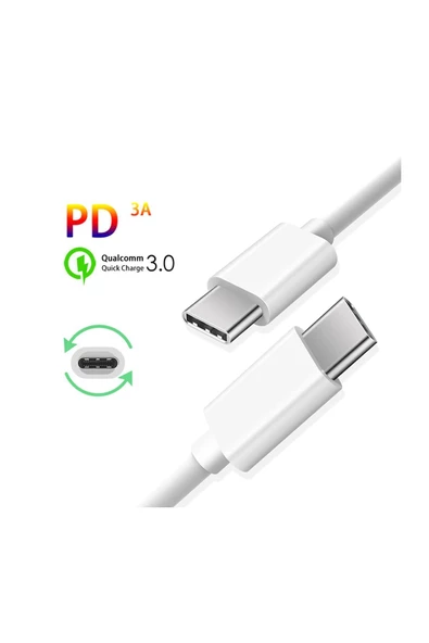 Samsung M15 M23 M33 M34 M51 Hızlı Şarj Kablosu 1m 60W HIZLI Type-C den Type-C ye - 6