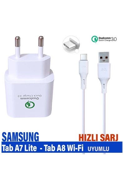 Samsung Galaxy Tab A8 Wi-Fi Tablet Tab A7 Lite Tablet Şarj Aleti Hızlı Şarj Type c Kablo