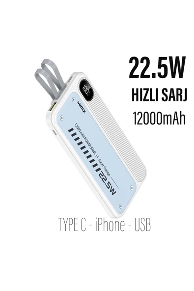 Hızlı Şarj Powerbank Type-C 22.5W 12000mAh