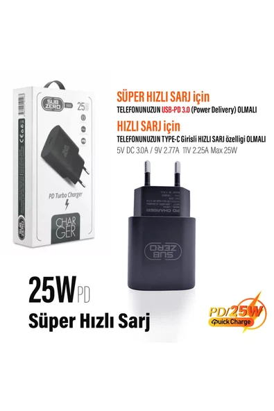 Samsung S23 - Samsung Galaxy S23 FE Şarj Aleti 25W HIZLI Type C PD Şarj Cihazı Tek Başlık - 3