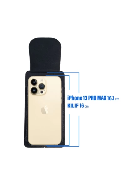 iPhone 13 Pro Max Uyumlu   Kılıfı Kemer Kılıf  Kapaklı Bel Kılıf Suni deri - Resim 2