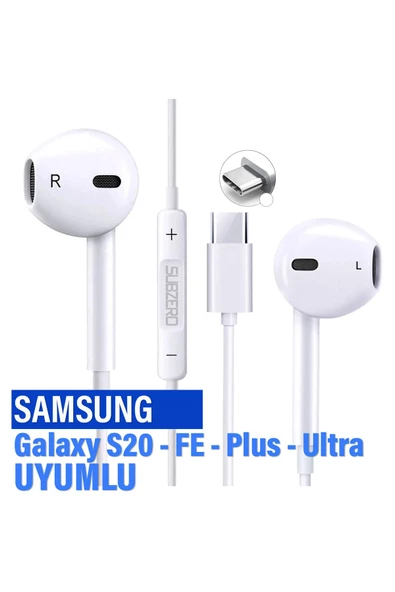 S20 FE - S20 Ultra - S20+ Plus Kulaklık Kablolu Type C Mikrofonlu Kulaklık