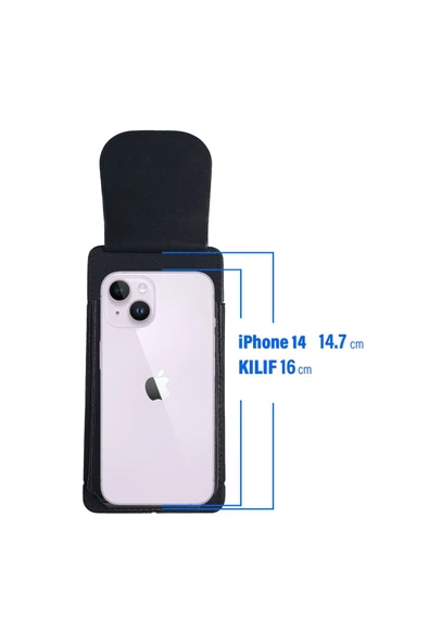 iPhone 14 Kemer Uyumlu Kılıfı | Kemere Takılan Kapaklı Kılıf - Resim 2