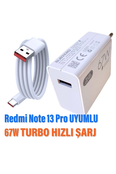 Redmi Note 13 Pro Uyumlu 67W Turbo Hızlı Şarj Aleti