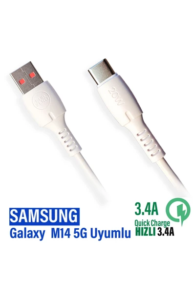 Samsung Galaxy M14 5G Şarj Kablosu 3.4A 20W HIZLI Şarj Aleti Kablosu ürün görseli