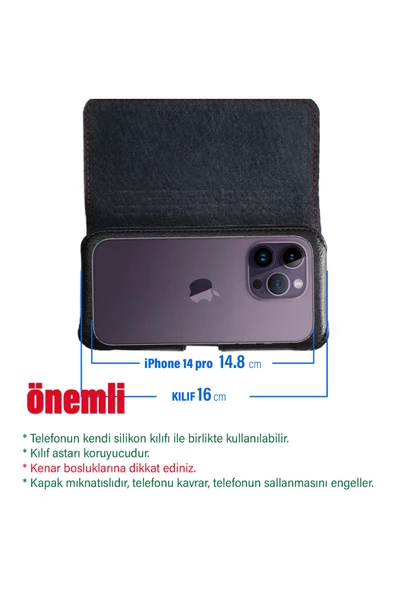 iPhone 14 Pro Kılıfı Kemer Kılıf   Kemere Takılan Bel Kılıfı - 2