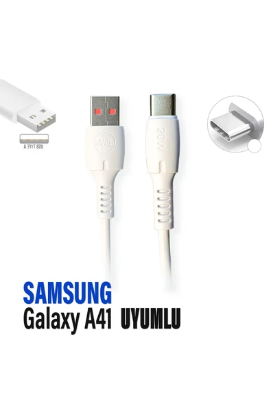 Samsung A41 Şarj Kablosu  3.4A HIZLI Şarj İçin Type-C