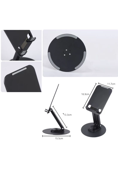 Masaüstü Tablet Standı Büyük Boy Tablet Tutucu Metal - 5