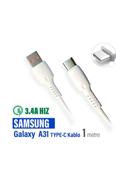 Samsung A31 Şarj Kablosu TYPE-C Hızlı Şarj Uyumlu 3.4A ürün görseli
