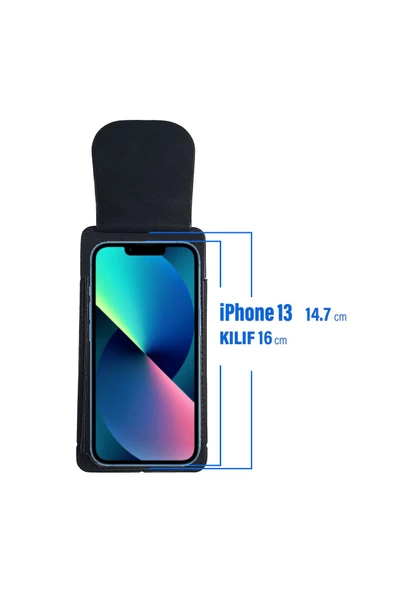 iPhone 13 Uyumlu Kılıfı Kemer Kılıf   Kapaklı Bel Kemere Takılan Kılıf - Resim 2