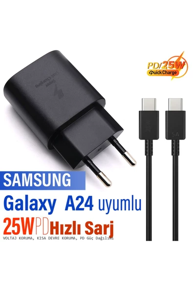 A24 Şarj Aleti ve Kablosu 25W HIZLI Şarj Type C Kablo ürün görseli