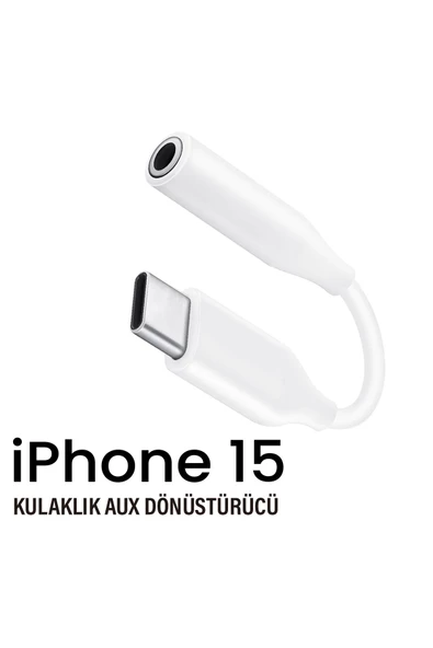 iPhone 15-15 PLUS-15 PRO-15 PRO MAX Kulaklık Dönüştürücüsü Type-C Çevirici Aparat