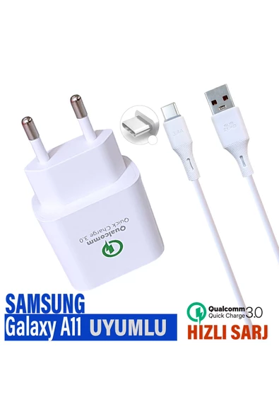 Samsung A11 Şarj Aleti HIZLI Şarj Adaptörü  Type-C Kablosu