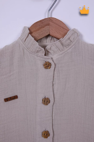 Begi %100 Pamuk Müslin Kız Bebek Fırfırlı Uzun Kollu Çıtçıtlı Tulum 22402 - 5