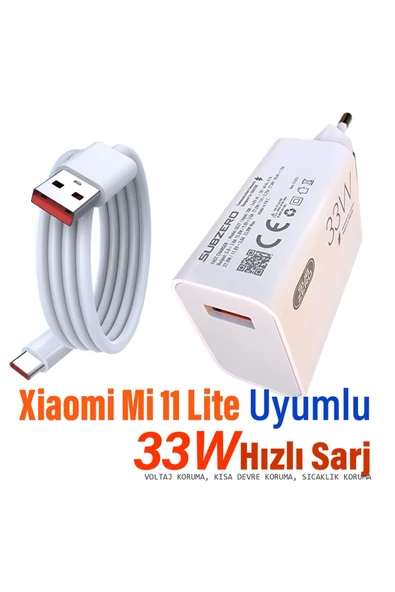 Xiaomi Mi 11 Lite Şarj Aleti 33W HIZLI Şarj ve 5A Kablosu