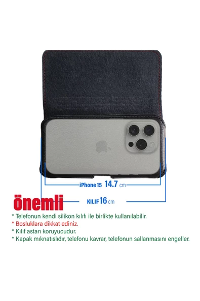 iPhone 15 Pro Kemer Kılıfı Bele Takılan Kemer Kılıf iPhone 15 Pro Uyumlu - Resim 2
