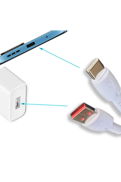 Samsung Galaxy M40 Şarj Kablosu USB - TYPE-C 3.4A 20w HIZLI - Resim 2