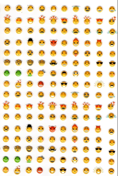 Sticker Kabartmalı A4 Boyutunda Stiker Defter, Planlayıcı Etiket-(lim514) - Minik Emojiler