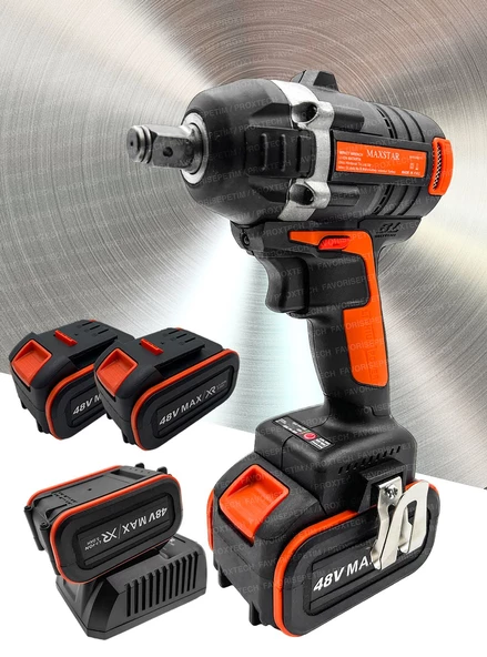 Yüksek Torks 2çift Akülü Kömürsüz Motor Akülü Vidalama Darbeli Somun Sıkma Sökme Combo Cırcır SetSet - Resim 6