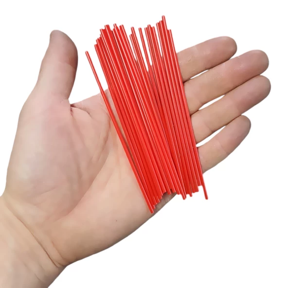 Lolipop Şeker Parti Çubuğu Pipet 2mmx115mm İnce Esnek Boru Kamış Çubuk -100 Lü Paket - 2