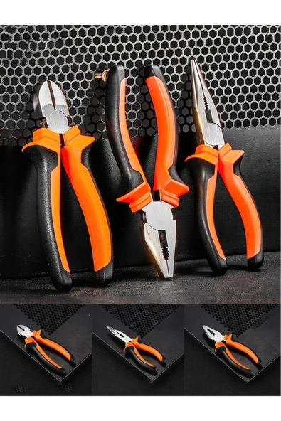 Çok Fonksiyonlu ProSeri Pense Kargaburun Yankeski Amatör ve Profesyoneller için Combo set(3 Adet) - 3
