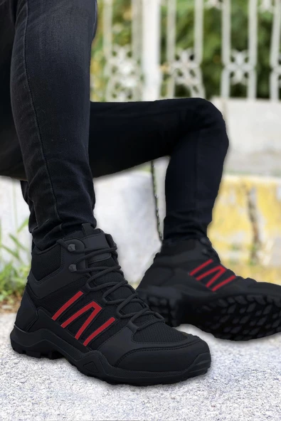 Big King Siyah Kırmızı Outdoor Trekking Erkek Spor Bot - Resim 2