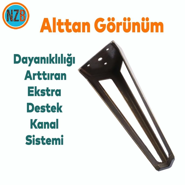 Mobilya Koltuk Konsol Tv Ünite Masa Ayağı Metal Ayakları 20 Cm Antik Sarı - Resim 4