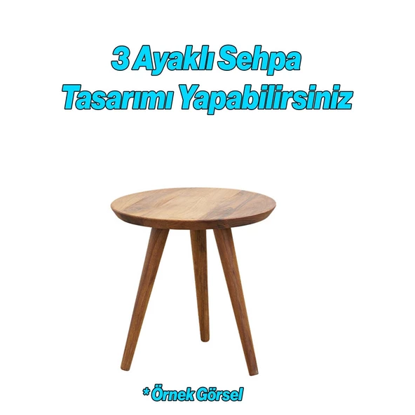 Ahşap Mobilya Ayağı 3 Adet 45 cm Sehpa Zigon Orta Masa Puf Tabure Tv Ünitesi Ayakları M8 Civatalı - 8