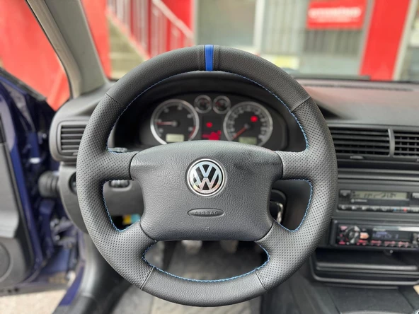 Volkswagen Golf 4 Araca Uyumlu Direksiyon Kılıfı (Noktalı Düz Yüzüklü) ürün görseli