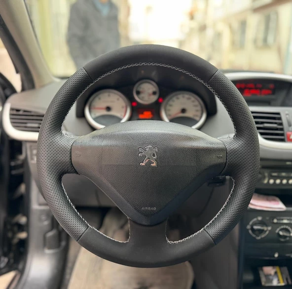 Peugeot 207 Uyumlu Direksiyon Kılıfı (NOKTA ALCANTRA) ürün görseli