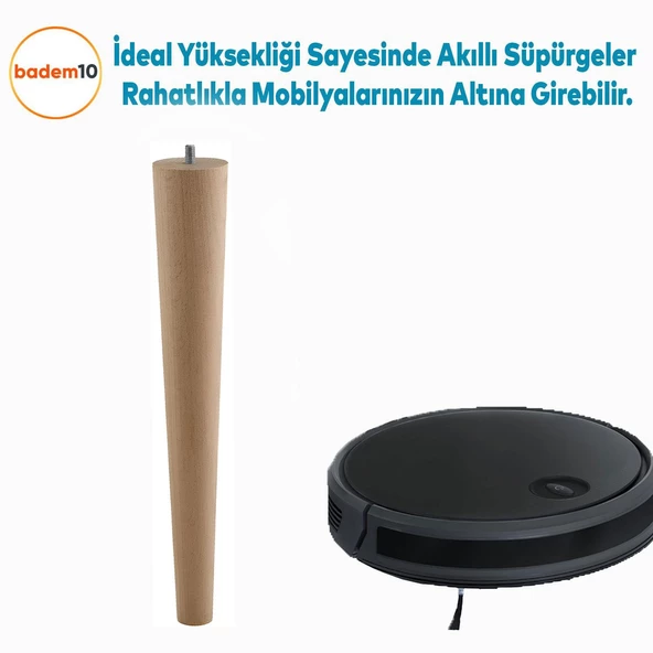 Ahşap Mobilya Ayağı 4 Adet 40 cm Sehpa Zigon Orta Masa Puf Tabure Tv Ünitesi Ayakları M8 Civatalı - 6