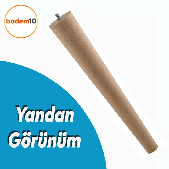 Ahşap Mobilya Ayağı 4 Adet 40 cm Sehpa Zigon Orta Masa Puf Tabure Tv Ünitesi Ayakları M8 Civatalı - 5