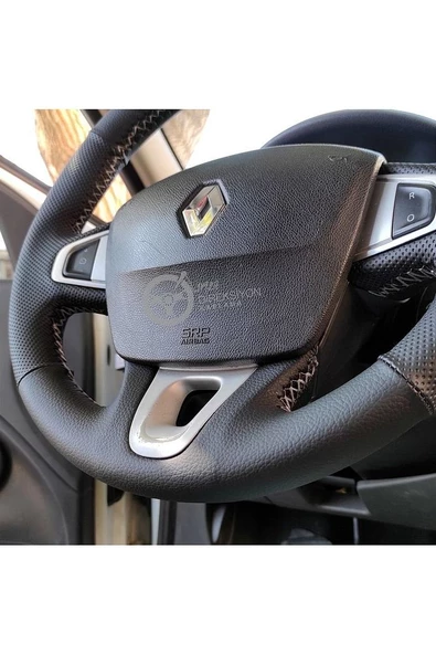 Renault Megane 3 Araca Özel Direksiyon Kılıfı Derisi Olan Araçlara Uyumludur - Resim 4