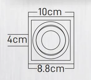 Maxled Sıva Altı GU-10 Duylu Kare Saten Siyah Dekoratif Spot Kasa MX-2036 - 2