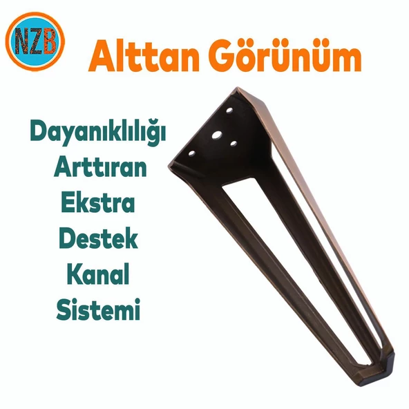 Mobilya Koltuk Konsol Tv Ünite Masa Ayağı Metal Ayakları 20 Cm Antik Bakır - Resim 5