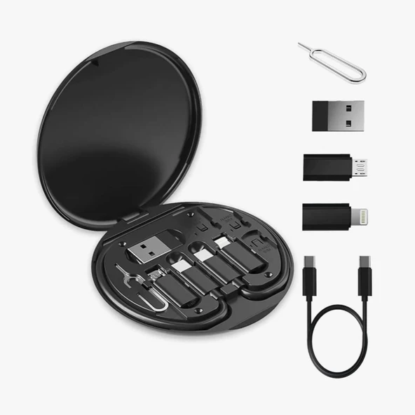 Şarj Kablosu Seti 5'i 1 arada Seyahat Kablo Seti USB Type-C 60w Destekli Kablo Kutusu - Resim 5