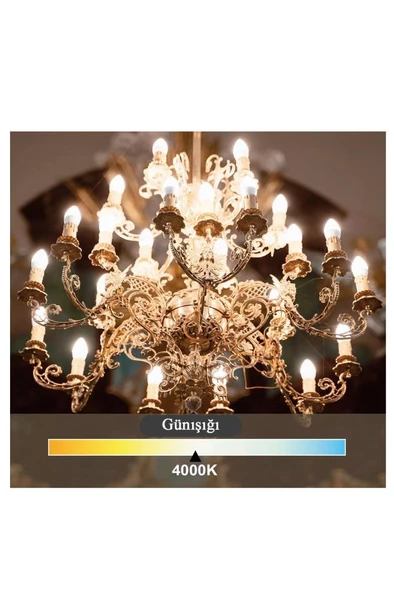 Panasonic 6,5W (50W) Led Mum Ampul Gün Işığı 4000K - E14 6 Adet Avize Lambası - 4