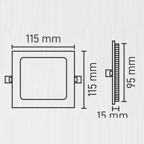 Maxled 6W Siyah Kasa Kare Sıva Altı Led Panel 3000K Günışığı - 2